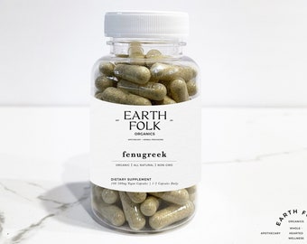 Fenugreek Seed Capsules, 500mg Vegan Capsules, FREE Shipping, No Fillers, Non GMO, Herbal Supplements