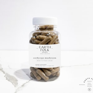 Bio-Cordyceps-Pilzkapseln, 500 mg Vegane Kapseln, KOSTENLOSER Versand, keine Füllstoffe, nicht GMO, Kräuterergänzungen