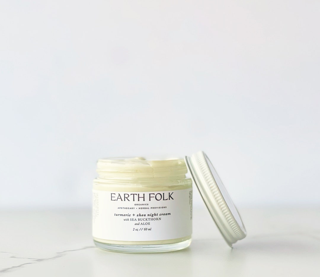 Turmeric & Shea Butter Night Cream, Organic Face Moisturizer for Fussy