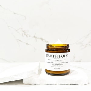 Talg gezichtscrème, lavendel + wierook en zwart zaad dagelijkse vochtinbrengende crème, grasgevoerd en afgewerkt, volledig natuurlijke hypoallergene vochtinbrengende crème