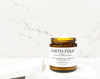 Tallow Face Cream, Lavender + Frankincense & Black Seed Daily Moisturizer, Grass-fed and Finished, All Natural Hypoallergenic Moisturizer