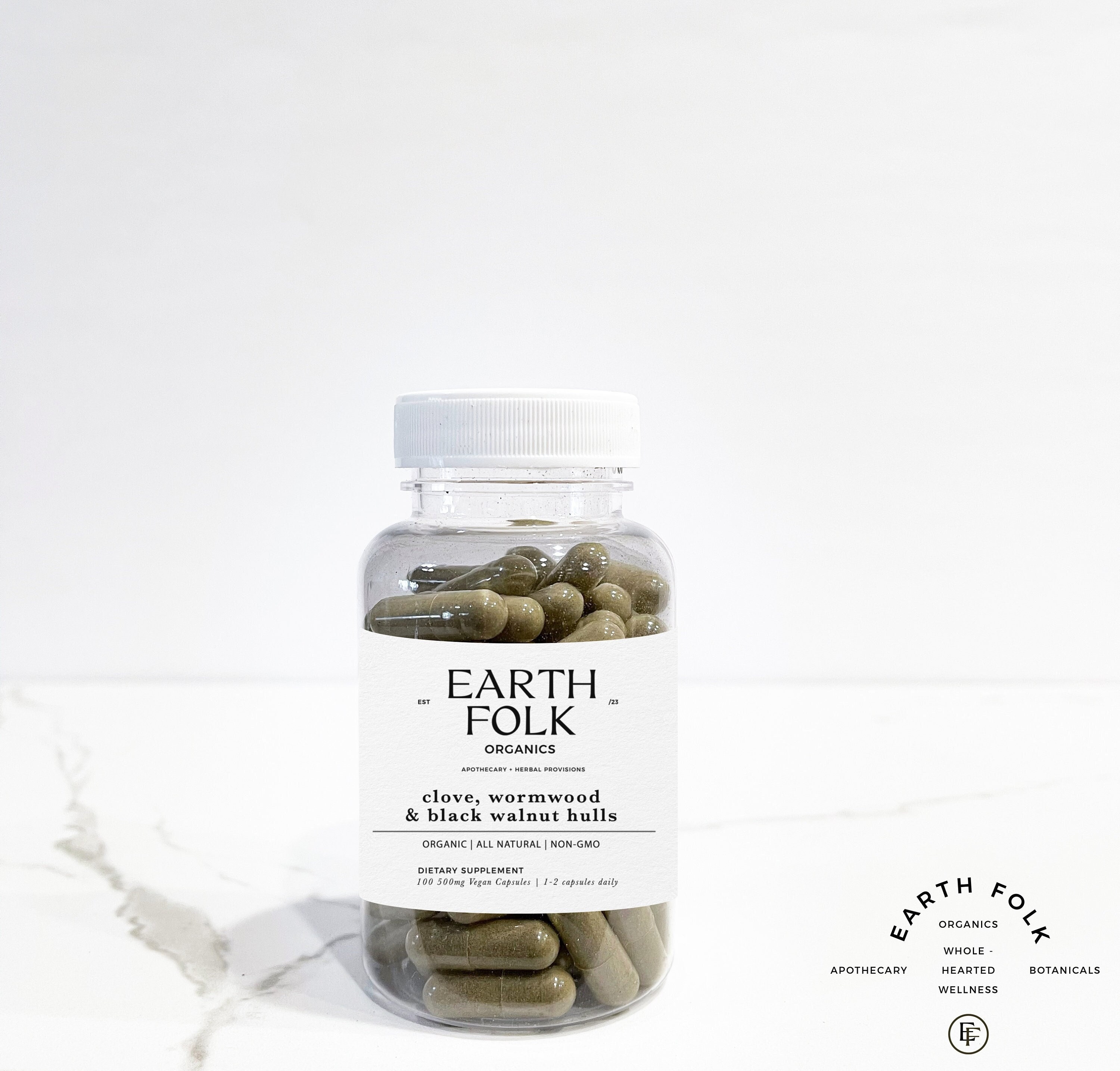 Clove, Wormwood & Black Walnut Hulls Capsules, 500mg Vegan Capsules, FREE Shipping, No Fillers, Non GMO, Herbal Supplements