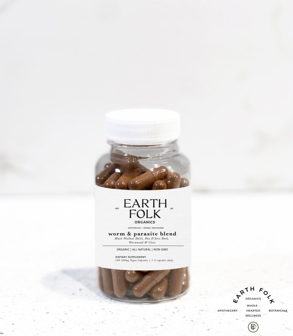 Black Walnut, Wormwood, Pau D'Arco & Clove Capsules, 500mg Vegan Capsules, No Fillers, Non GMO, Herbal Supplements