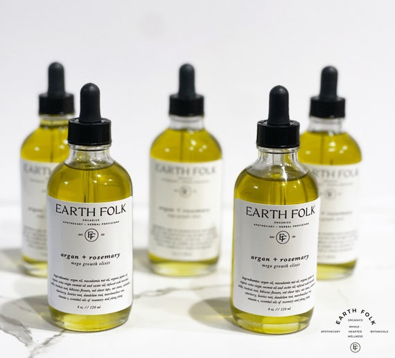Rosemary Hair Oil - Argan + Rosemary Mega Growth Elixir, Hair Growth Serum, Herbal Hair Oil, Natural Hair Care, Rosemary Oil for Hair
