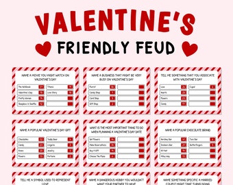 Valentine's Friendly Feud Game | Printable Valentines Game | Valentines Feud Game | Valentines Party Game