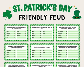St Patrick's Day Friendly Feud Game | St Patrick's Trivia | Printable St Patrick's Day Game | St Patricks Feud Game | St Patricks Party Game