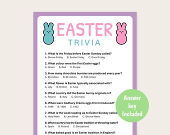 Easter Game Trivia | Printable Easter Game | Easter Quiz | Easter Game for Kids | Easter Party Game