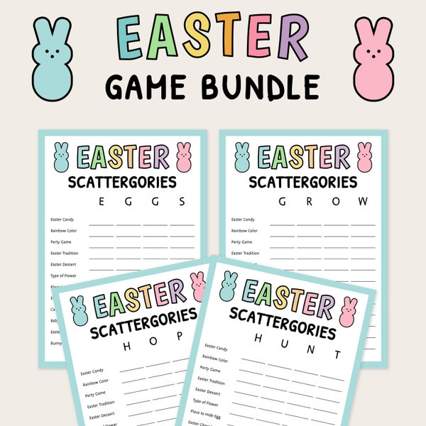 Easter Scattergories Game Bundle | Easter Party Games | Printable Games | Easter Category Race