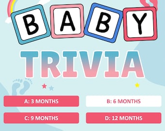 Baby Shower Trivia Game | Baby Game | Virtual Game | Quiz Game | Party Game | Powerpoint