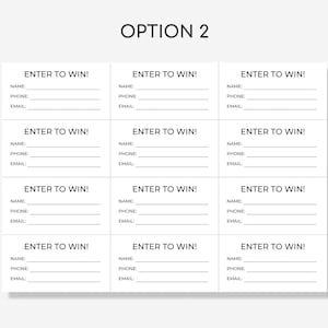 Printable Raffle Ticket | Enter to Win Tickets | Printable Enter to Win ...