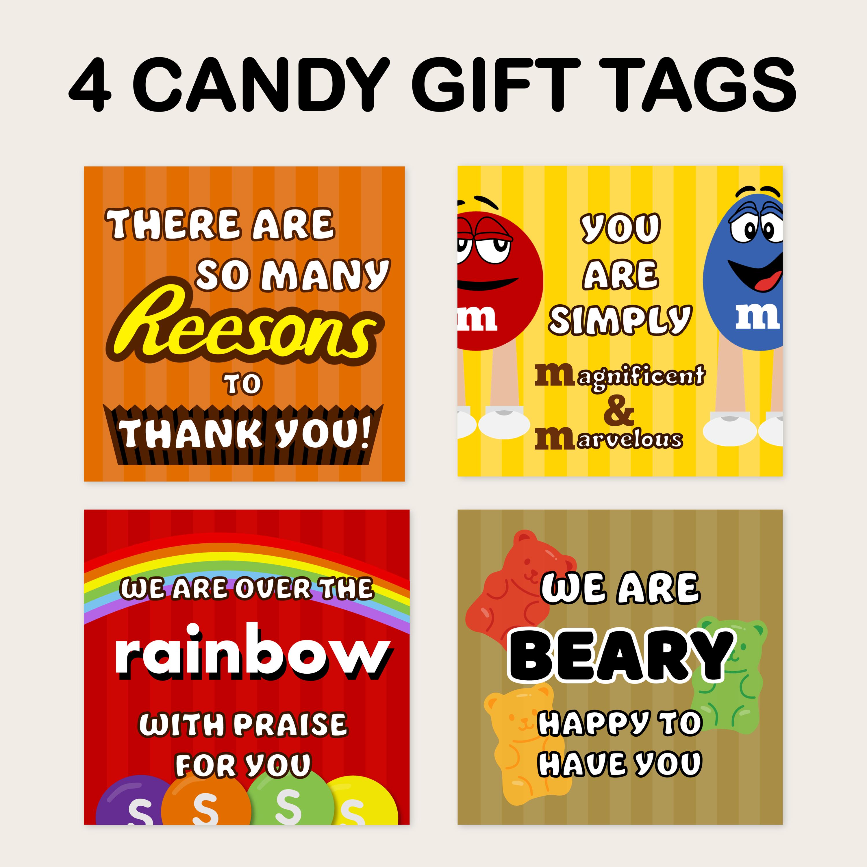 Candy Gift Tag Set | Appreciation Gift Tag | Chocolate Tag | Employee ...