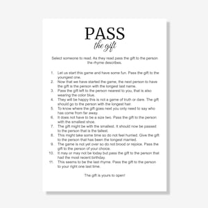 Pass The Gift Game | Printable Icebreaker Game | Printable Pass The Prize Game | Family Reunion | Office Party | Instant Download