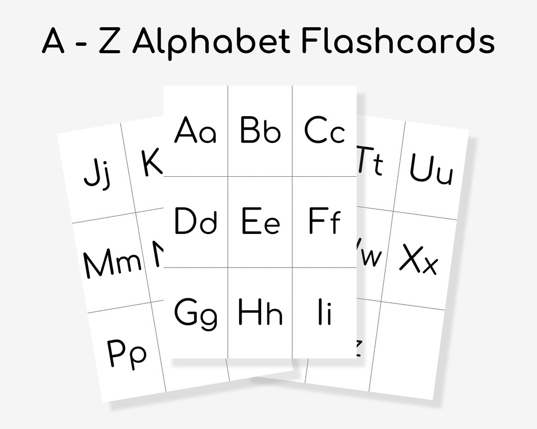 Printable Alphabet Flashcards A Z Printed Letters Nursery School