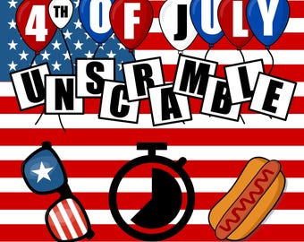 Independence Day Word Unscramble Game | 4th of July Game | Virtual 4th of July Day Game | Fun Word Game | PowerPoint Word Game