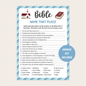 Bible Name That Place Game | Printable Bible Game | Bible Quiz | Bible Game for Kids | Bible Study Game
