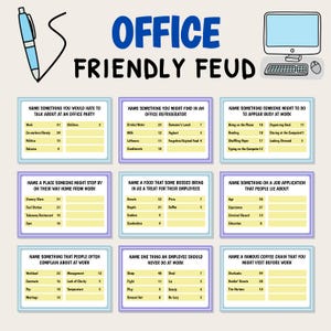 Office Friendly Feud Game | Office Trivia | Printable Office Game | Work Feud Game | Office Party Game | Team Building Activity