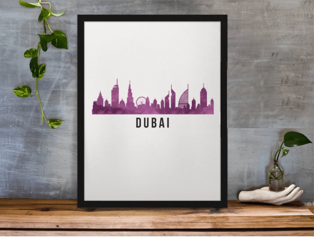 Dubai Skyline Digital Printable Poster UAE Wall Art UAE Etsy