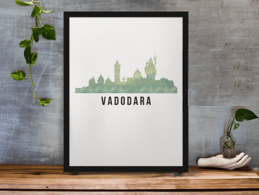 Vadodara Skyline Digital Printable Poster India Wall Art Etsy