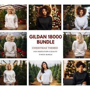 Gildan 18000 Mockup Bundle 18000 Sweater Bundle Gildan Model Mockups Sweatshirt Mockup Photos Whole Section Bundle Lifestyle Mockups