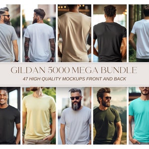 Mockup Bundle Gildan 5000 Mockup Tshirt Mockup Bundle Mens Mockup Bundle Shirt Mockup Bundle T-Shirt Mockup Bundle Mega Bundle Tattooed Men