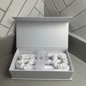 Heatless Curl Kit ORIGINAL SIZE/ Longer Hair/ Silk Curls/ Gift for Teens/ Heatless Curl/ Gift Ideas for Teen/ White silk hair tie