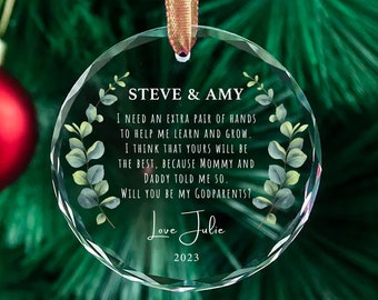 Adorno de regalo personalizado "¿Serás mi padrino?", regalo personalizado para padrinos, regalo personalizado para madrinas, regalo para bautizo o bautismo.