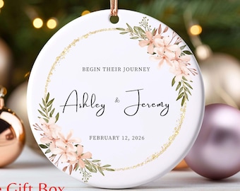 Adorno de recuerdo de boda personalizado: regalo personalizado para novios, regalo para novios, recuerdo de aniversario.