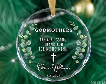 Godmothers Ornament Gift, Personalized Godparents Gift, Godfather Thank You Keepsake, Custom Godparents are a Blessing, Christening Baptism