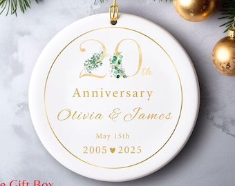 Adorno personalizado para el 20.º aniversario: recuerdo de boda personalizado