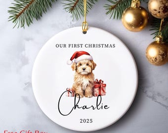 Adorno navideño personalizado para perro: Golden y Maltipoo