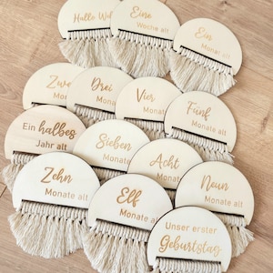 Meilensteinkarten Zwillinge Twins Drillinge Triplets Mehrlinge Makramee Meilenstein Erstesjahr Babyshower