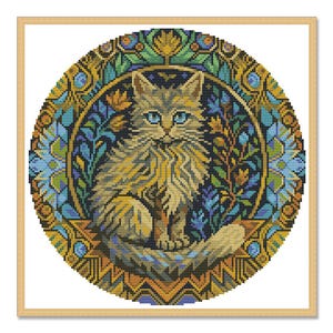 Portrait of a Cat, Counted Cross Stitch pattern, Abstract, Animal, Cat, Hand Xstitch Decor, Cute kittens, Kittens cross stitch, Cats pattern