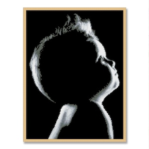 Een schattige baby, geteld kruissteekpatroon, pasgeboren, klein kind, jongen, meisje, handwerkgrafiek, hand Xstitch decor, instant download PDF