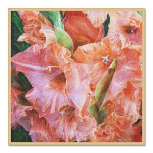 Gladiolen, geteld kruissteekpatroon, digitaal patroon, bloemmotief, patroon wilde bloemen, boeketborduurwerk, pdf-bestand direct downloaden