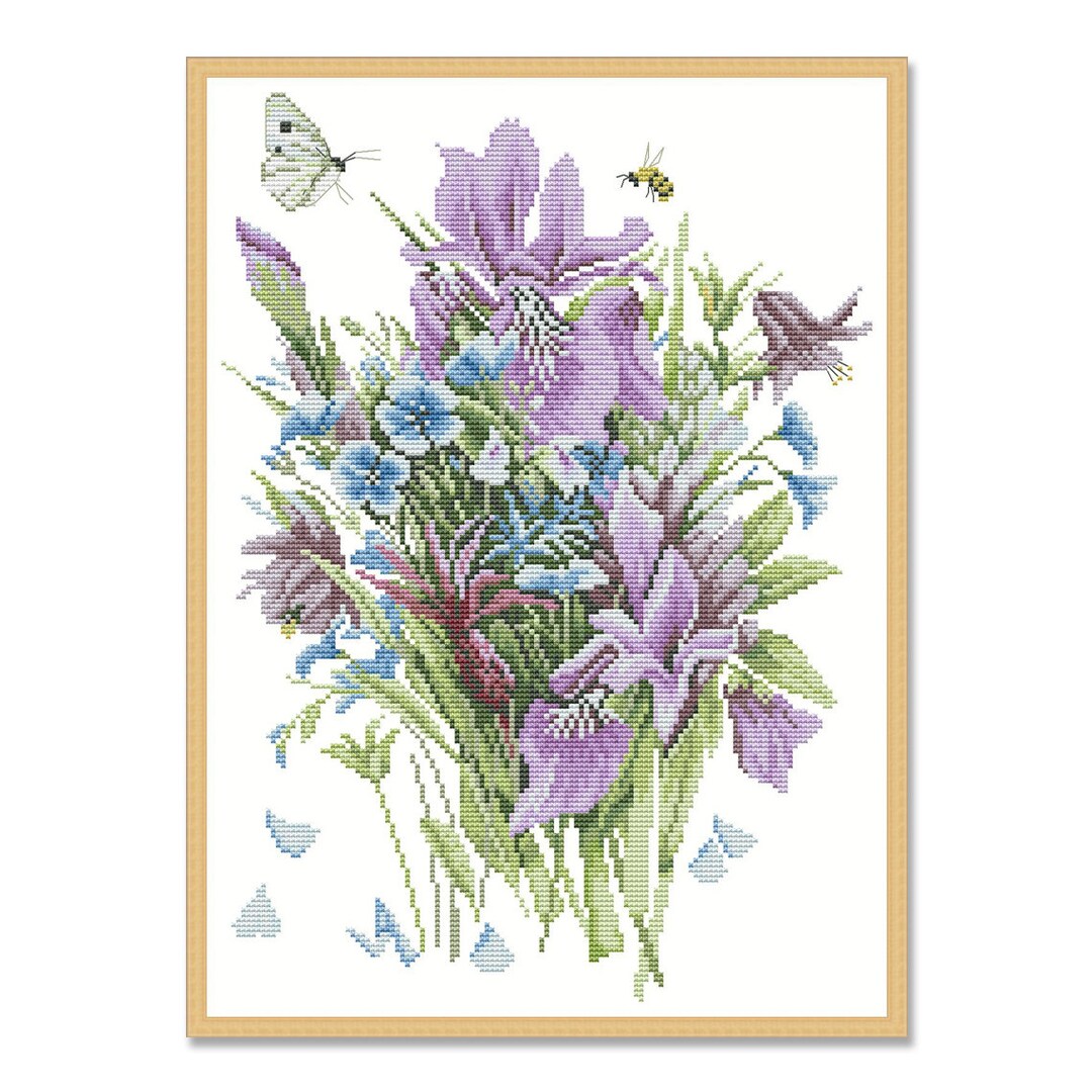 Purple Irises, Counted Cross Stitch Pattern, Digital Pattern PDF ...