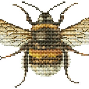 Hommel, Kruissteekpatroon, Digitaal patroon, Modern decor, Tuininsect, steekpatroon, Dierenborduurwerk, Naaldpuntgrafiek PDF