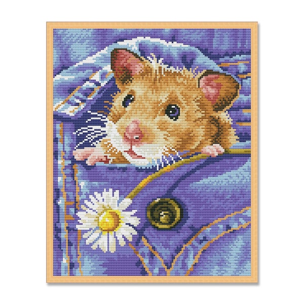 Pocket Hamster Kreuzstichmuster, Tier Kreuzstich Stickmuster, niedlicher Hamster, Haustier, Nager, Instant Download PDF