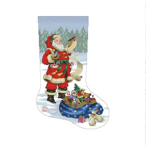 Christmas Stocking, Checking his list, Spirit of Christmas, Counted Cross Stitch Pattern, Xstitch Decor, Needlework Chart, Instant download