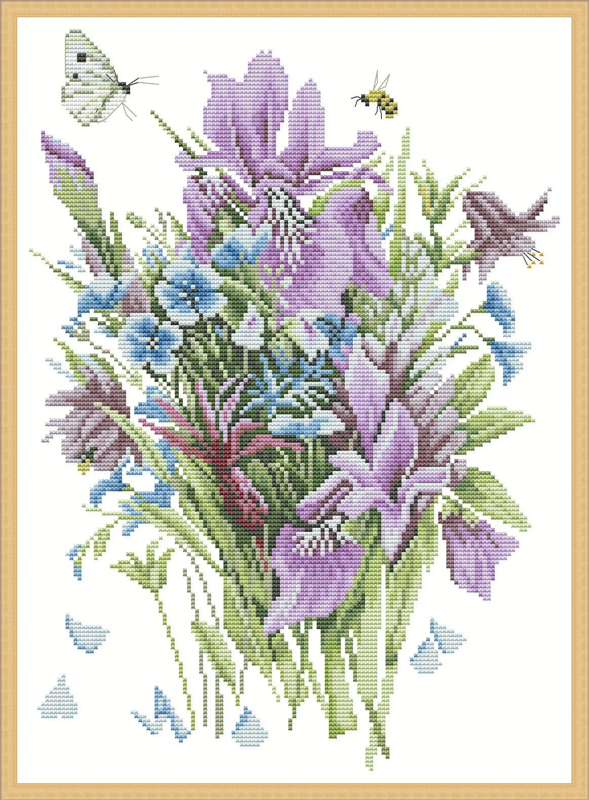 Purple Irises, Counted Cross Stitch Pattern, Digital Pattern PDF ...