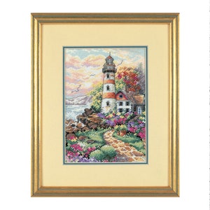 Beacon at Daybreak, Counted Cross Stitch Pattern, Summer Landscape, Hand Embroidery, Needlepoint Chart, Digital Pattern PDF, lighthouse