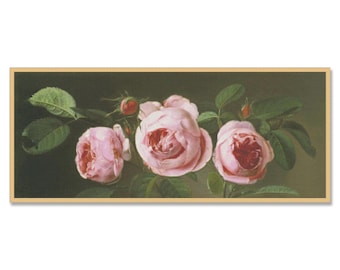 Bouquet Pink Roses, Cross Stitch Pattern, PDF Digital Pattern, Spring Garden Flowers, Xstitch Pattern, Floral Chart, Instant Download