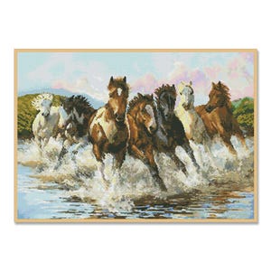 Horses, Counted Cross Stitch pattern, Animals pattern, Hand Xstitch Decor, Instant Download PDF, Needlework Chart, Digital Pattern