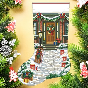 Christmas Stocking, All hearts come home, Spirit of Christmas, Counted Cross Stitch Pattern, Stitch Decor, Needlework Chart Instant download