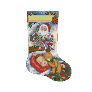 Christmas Stocking, Dreams of Christmas, Spirit of Christmas, Counted Cross Stitch Pattern, Xstitch Decor, Needlework Chart Instant download