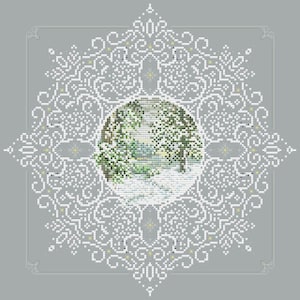 Homeward Trail in winter, Counted Cross Stitch Pattern, Winter Landscape, Snow Village, Needlework Chart, Digital Pattern, Merry Christmas