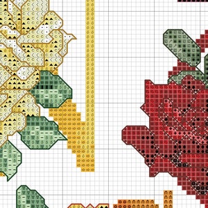 Rose Alphabet, Counted Cross Stitch pattern, Floral Letters, Lettering Personalization, Decor for kids room, Garden Flower ABC image 5