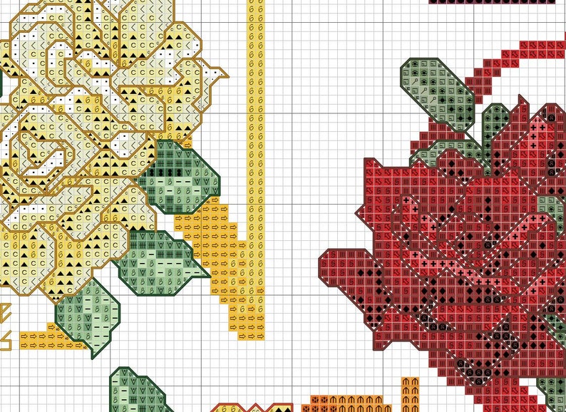 Rose Alphabet, Counted Cross Stitch pattern, Floral Letters, Lettering Personalization, Decor for kids room, Garden Flower ABC image 5