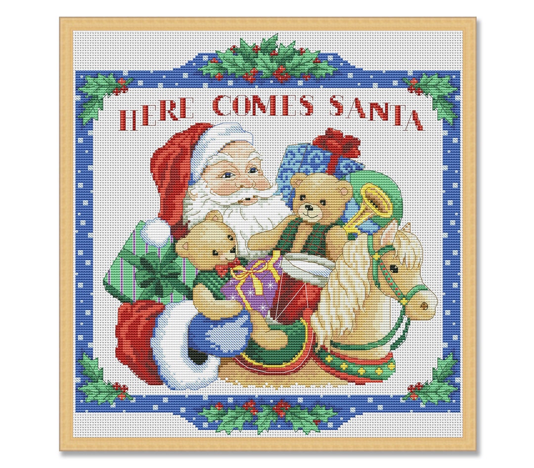 Beloved Santa, Counted Cross Stitch Pattern, Winter, Santa, Snow ...