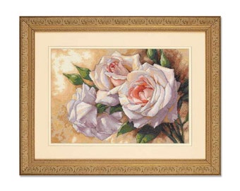 White Roses, Counted Cross Stitch Pattern, PDF Digital Pattern, Summer Garden Flowers, Xstitch Pattern, Floral Chart, Instant Download