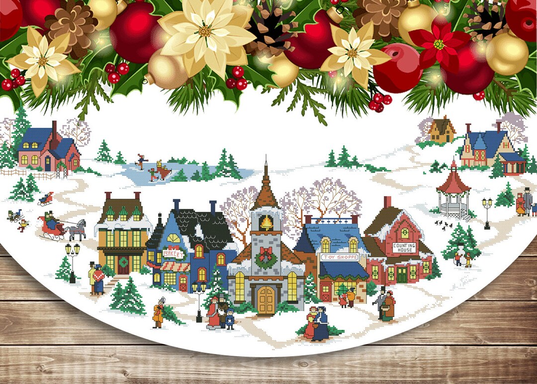 クリスマスツリースカート、昔の休日、クリスマスの精神、クロス